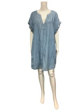 Vineyard Vines Mini Chambray Neck Dress Size: XL